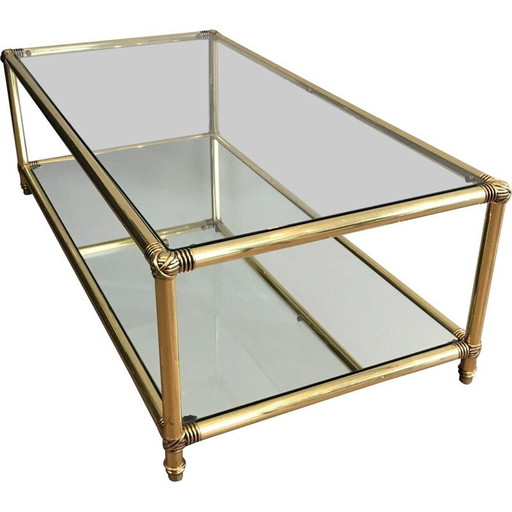Table basse vintage en laiton, 1970