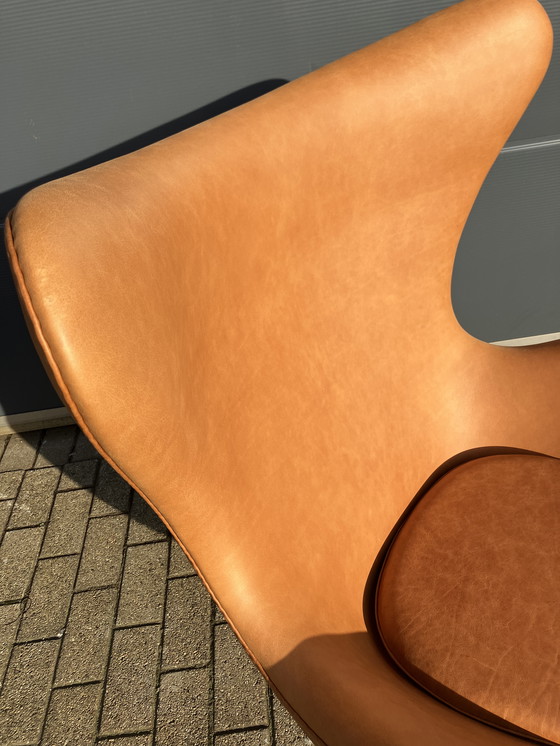 Image 1 of Fritz Hansen Egg Chair In Camel Cognac Leder Als Nieuw!!