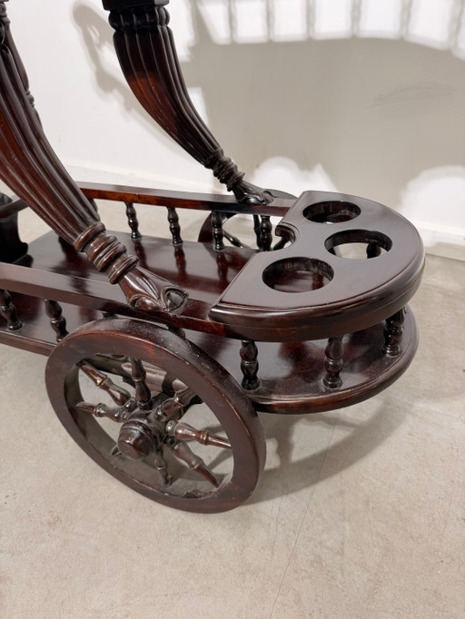 Mahoniehouten serveerwagen/drankkar – Glass (photo 2 of 7)
