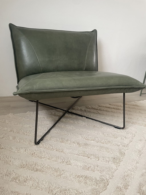 Jess Design Earl Groene Leren Fauteuil