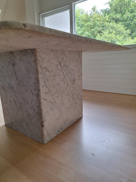 Image 1 of Carrara marble vintage dining table