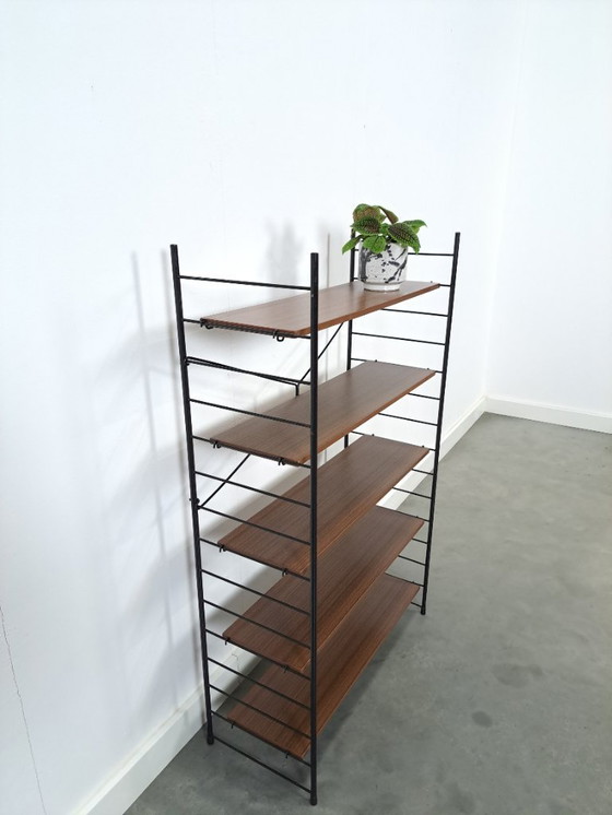 Image 1 of Modulair systeem wandrek met 5 planken, vintage kast