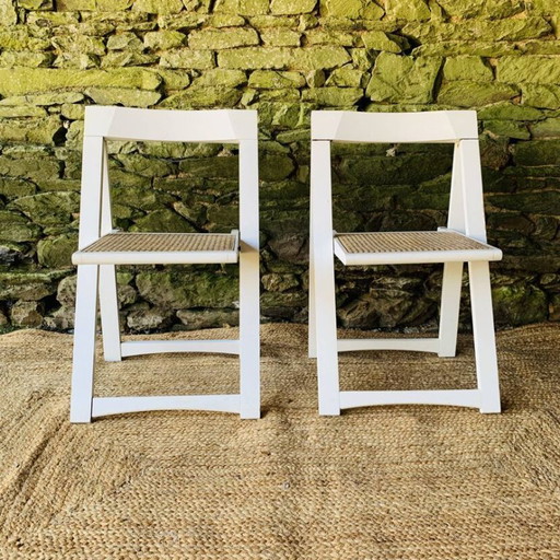 Pair of 2 folding chairs made in Italy