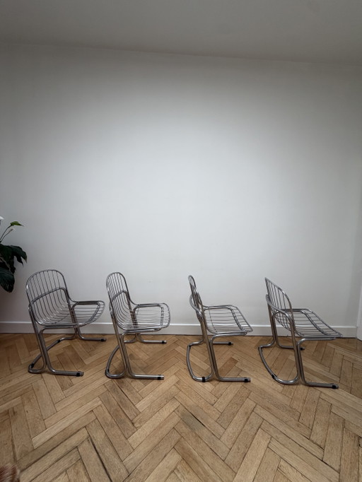 Sillas de estilo vintage “Gaston’s Rinaldi” – eetkamerstoelen, Chrome (photo 2 of 5)