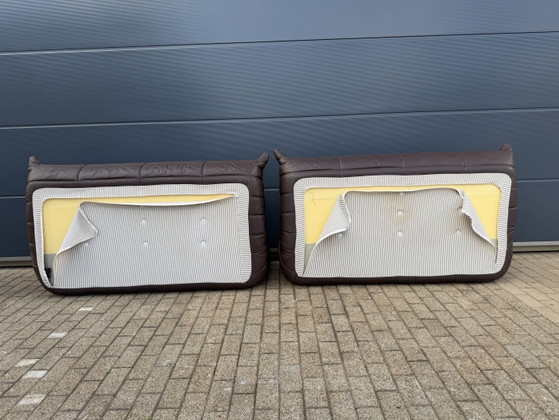 Image 1 of 100% authentic Ligne Roset Togo 2x 3-seater in Chocolate Brown leather