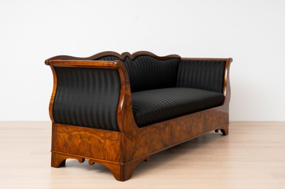 Excepcional Sofá Biedermeier de Nogal del Siglo XIX, circa 1850, Sofás de 2 plazas, Madera, Negro (foto 3 de 18)