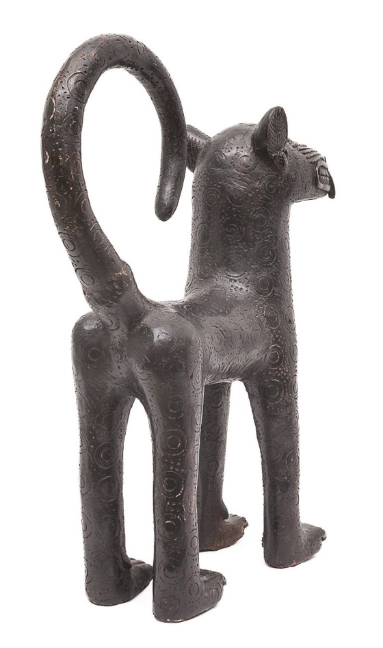 Coppia di leopardi reali del Benin – Oggetti decorativi, Bronze (photo 4 of 12)