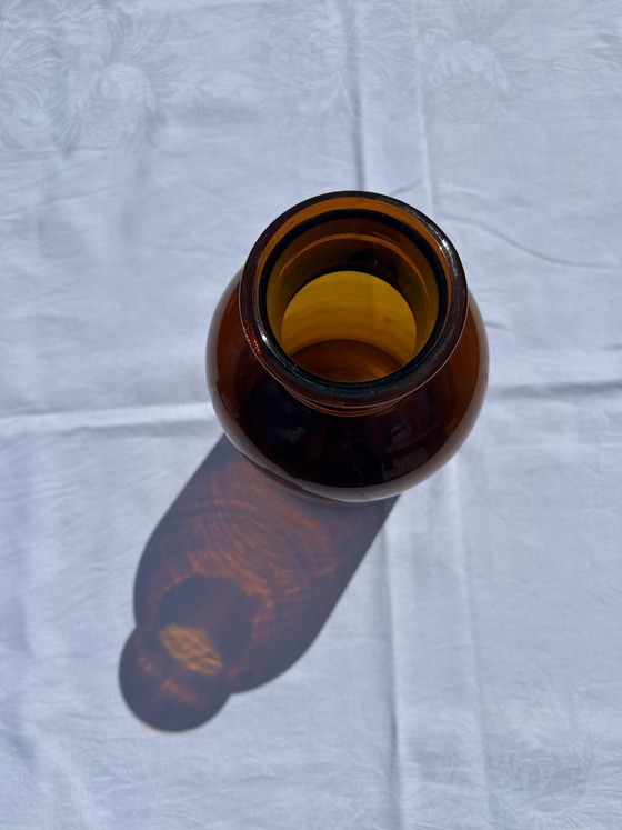 Image 1 of 2 bottles: Apothecary bottle + Elegant turquoise glass bottle, vintage turquoise