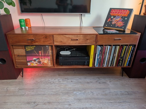 Massief acaciahouten lp-meubel (Gimmick)