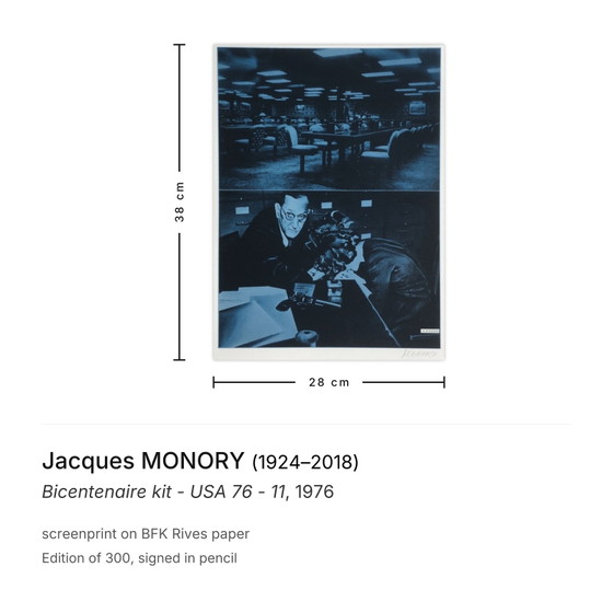 Jacques Monory Signed Screenprint Bicentenaire Kit - USA 76 - 11 – Lithographs & prints, Paper (photo 3 of 5)