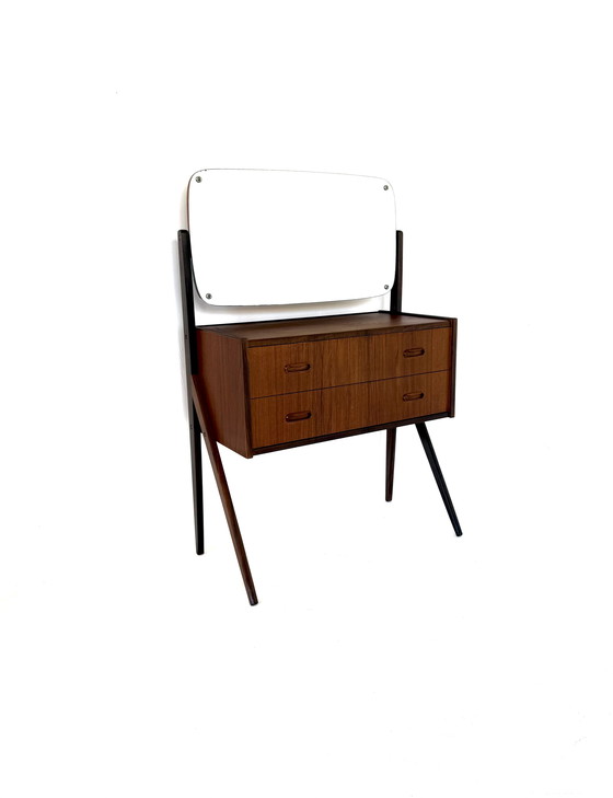 Image 1 of Vintage Danish teak dressing table with mirror '60