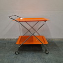 Vintage Barcart Trolley 1970s Orange Tea Trolley