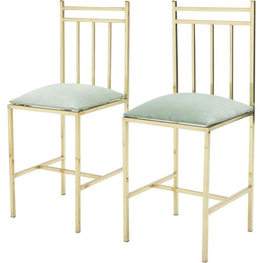 Coppia di sedie vintage in ottone di Marc Duplantier, 1960