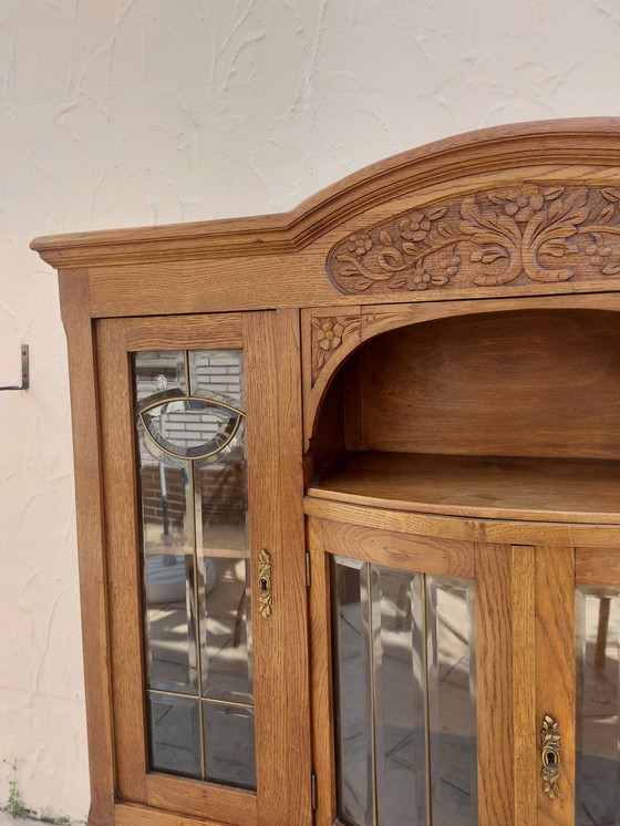 Image 1 of Vintage Eiken vitrinekast