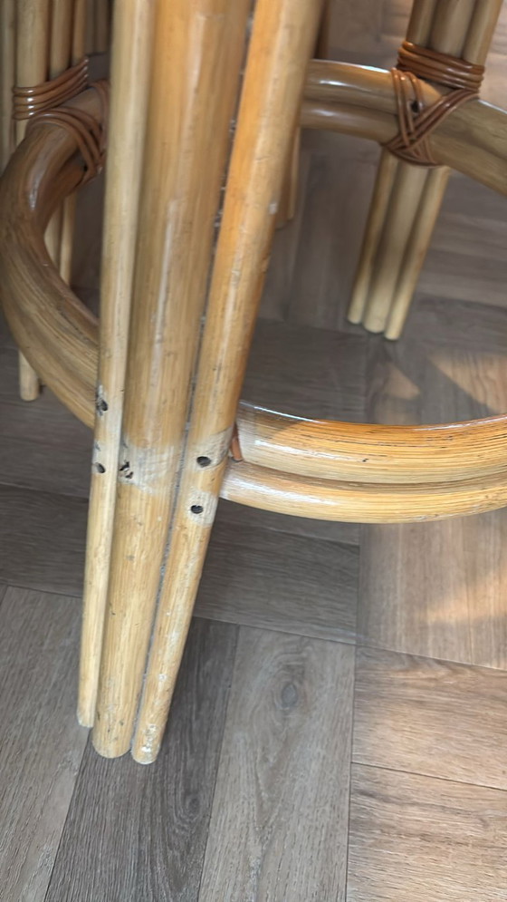 Image 1 of Sgabello da bar girevole vintage in rattan