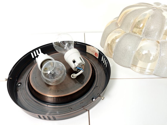 Image 1 of XXL Plafoniera in vetro trasparente d'epoca / Sconce di metà secolo moderno / Lampada da parete ad incasso / Vetro soffiato a ma