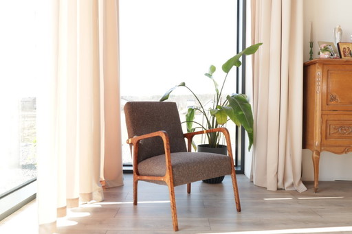 Vintage armchair chocolate granola mid century modern design 1960