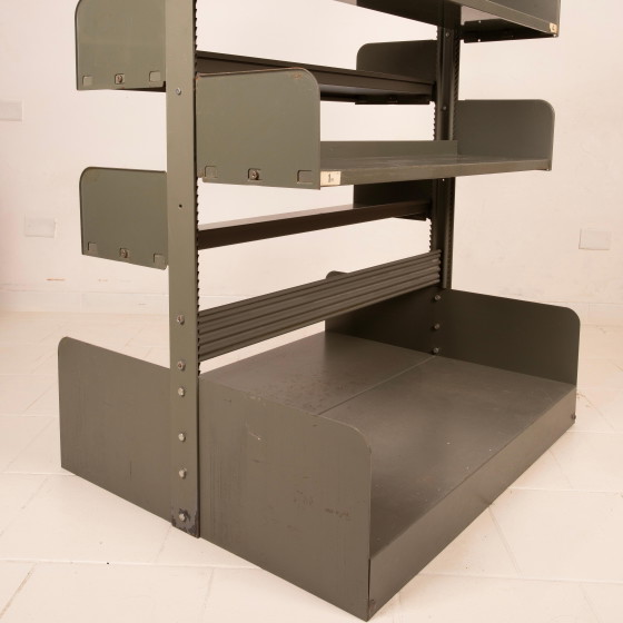 Lips Vago Mid Century Congresso Sistema di Scaffalature Metalliche 1960 – Librerie, polished steel (photo 24 of 26)