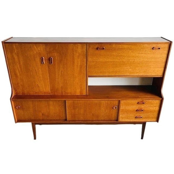 Image 1 of Vintage Mid-century Deens design highboard kast vintage teak 1960's