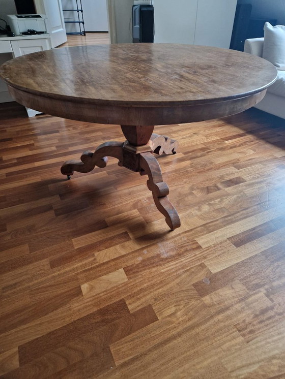 Image 1 of Beautiful antique round Biedermeier table - dining table