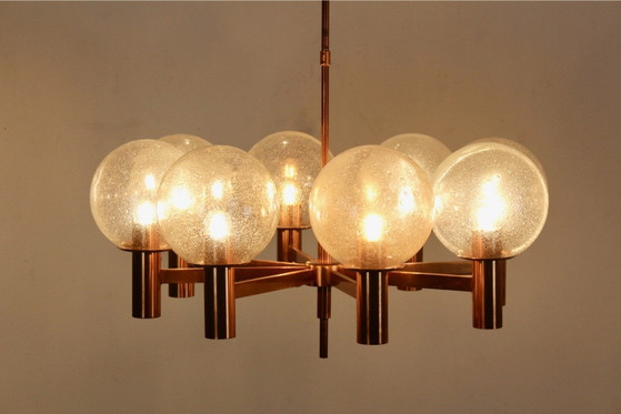 Lampadario in rame e vetro soffiato di Ott International (foto 5 di 14)
