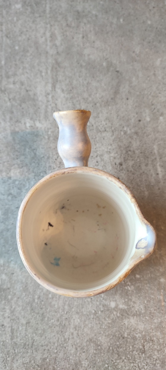 Image 1 of Ceramic creamer pitcher signed Marie-Christine Treinen