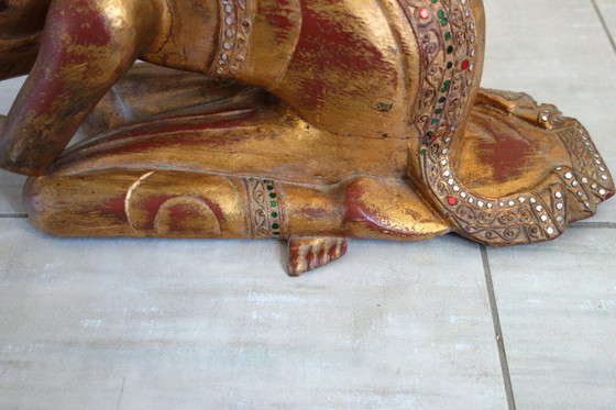 Image 1 of Statue of a Burmese Buddhist monk in prayer, 19th century #2