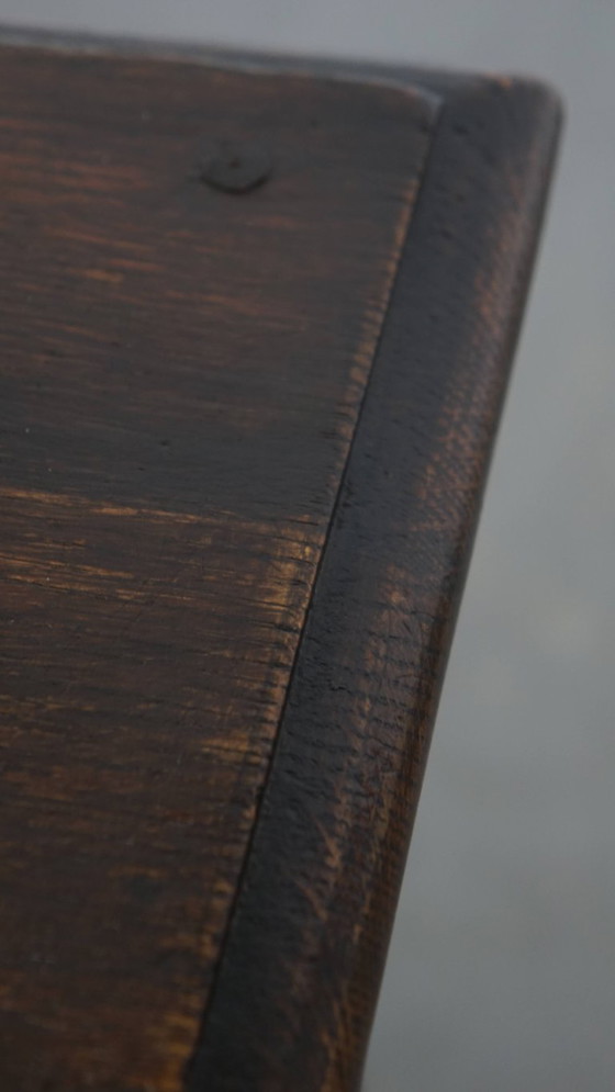 Image 1 of Antieke Engelse kruk/ joint stool/ bijzettafeltje uit de 18e eeuw 