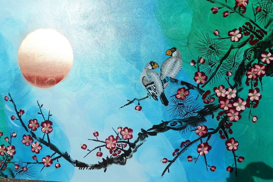 Image 1 of Love Birds J478 - original large painting