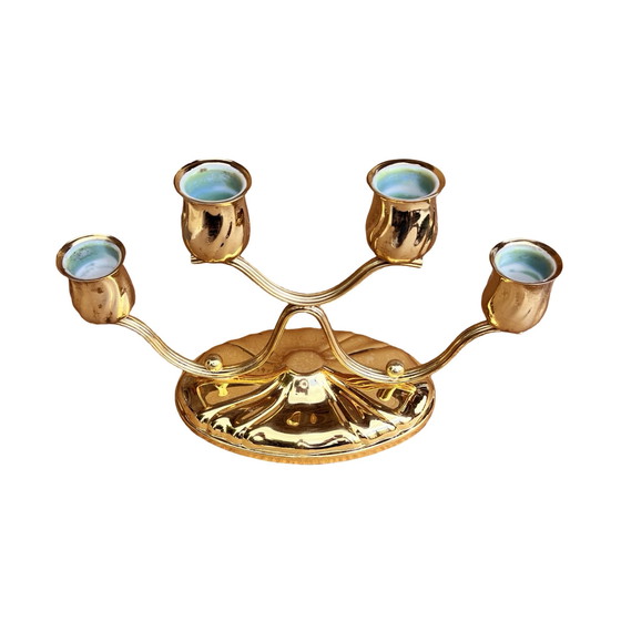 Image 1 of Four-light, gold-plated table candlestick, Germany, 1940s.
