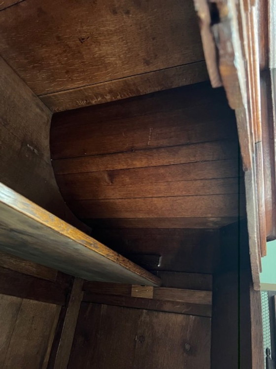 Antique Oak Hanging/Shelving Wardrobe – Wood (photo 6 of 7)