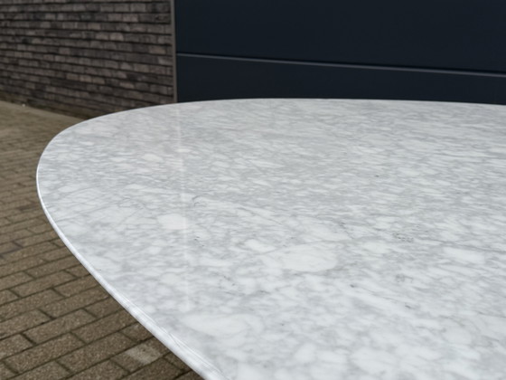 Image 1 of Original oval Knoll Tulip dining table (244cm) Carrara marble
