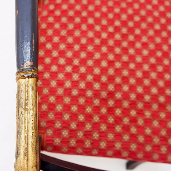 Image 1 of Fauteuil Empire noir et or - XIXe siècle