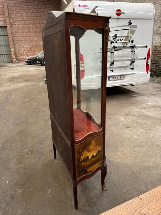 Image 1 of French display cabinet with curved glass