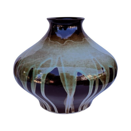 Vase en céramique, lave grasse Keramika Kravsko, Tchécoslovaquie, années 1970.