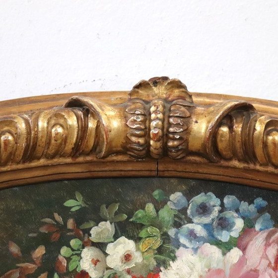 Cherubs With Flowers, Oil Painting On Board Signed, Italy Early 20th Century – Paintings & Drawings, Wood (photo 12 of 18)