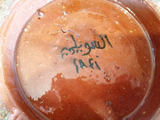 Image 1 of Assiette vintage en céramique « SAFI » Maroc signée