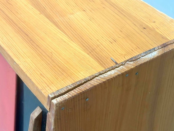 Armario de madera con puertas correderas de mediados de siglo, década de 1950. – Armarios de almacenamiento (photo 4 of 14)