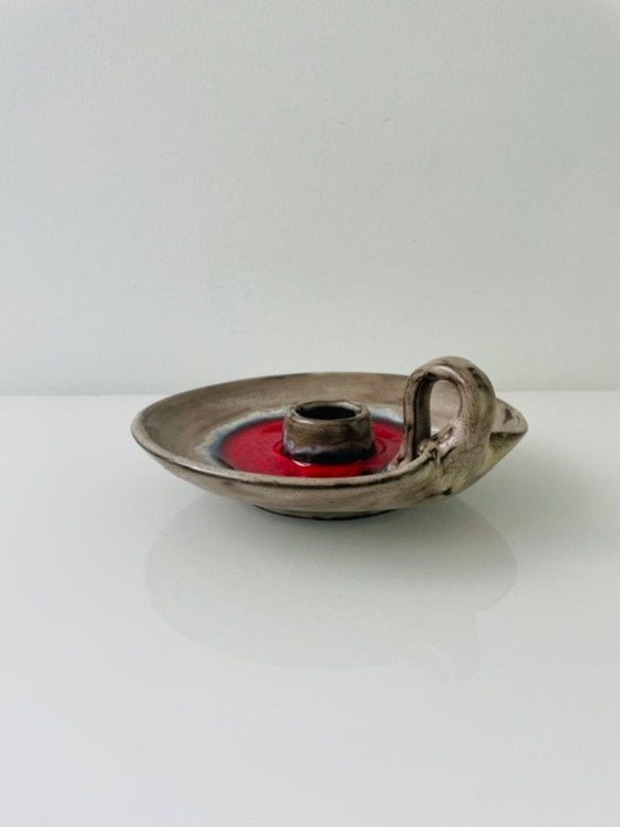 Image 1 of Vintage retro blaker met rood lava glazuur