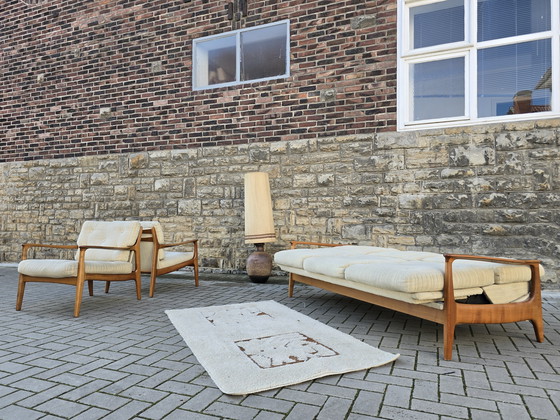Image 1 of Eugen Schmidt Sofa Daybed jaren 60 Mid Century jaren 70 Zitgroep Vintage Bank Easy Chair Fauteuil