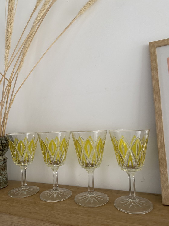 Image 1 of Vintage kristallen Franse wijnglazen