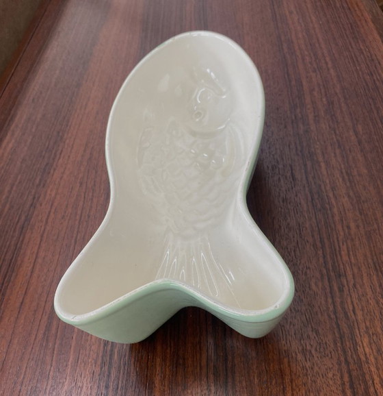 Visvormige Limoengroene Keramische Puddingvorm – Tafelwaar, Ceramic (photo 7 of 12)