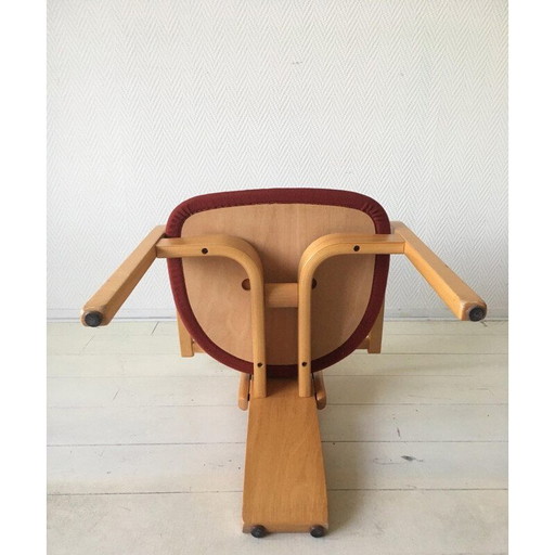 Set di 4 sedie vintage per Westnofa in lana e legno di quercia, 1980