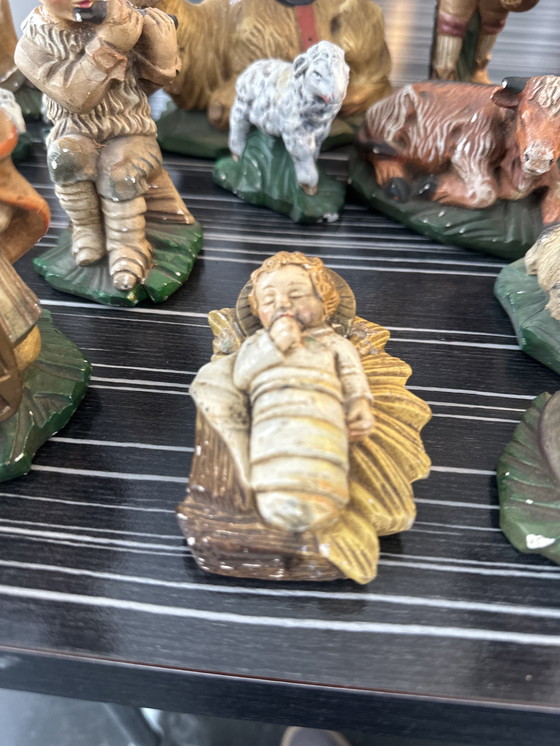 Image 1 of Vintage kerststalset beeldjes