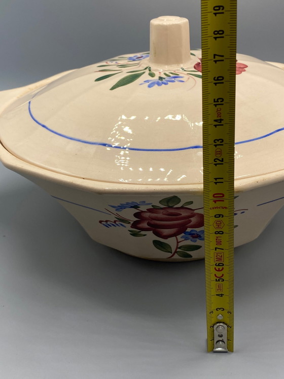 Antica zuppiera Digoin-Sarreguemines con coperchio, modello 9177 rosa bordeaux – Oggetti decorativi (photo 5 of 5)