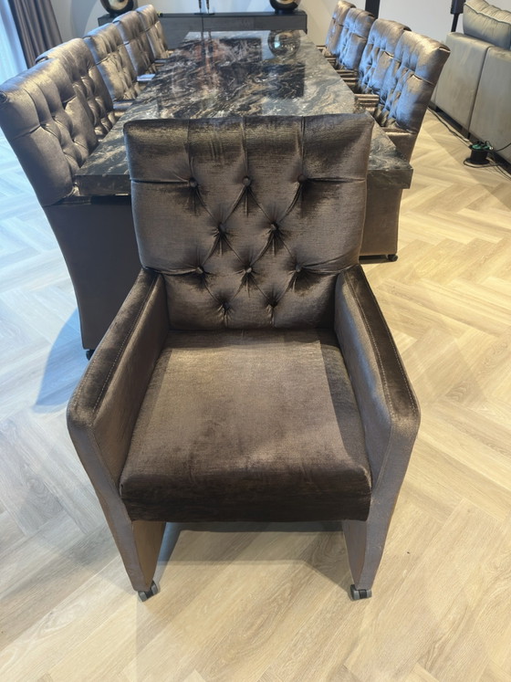 Set da pranzo di lusso Driehoek Meubelen: XL
Tavolo + 10 sedie capitonné, Legno, Marrone (foto 12 di 15)