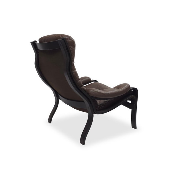 Image 1 of Sedia da salotto VIDJA | Poltrona in pelle di metà secolo | Vintage IKEA anni '70