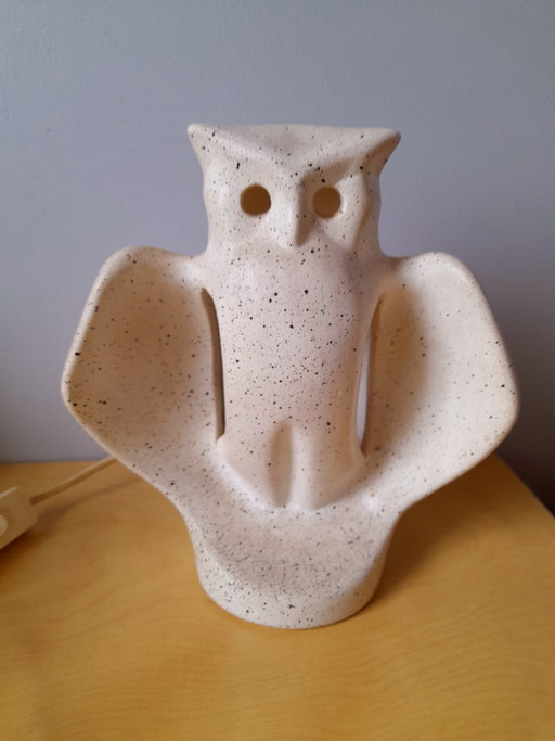 Ceramic owl lamp, 1970