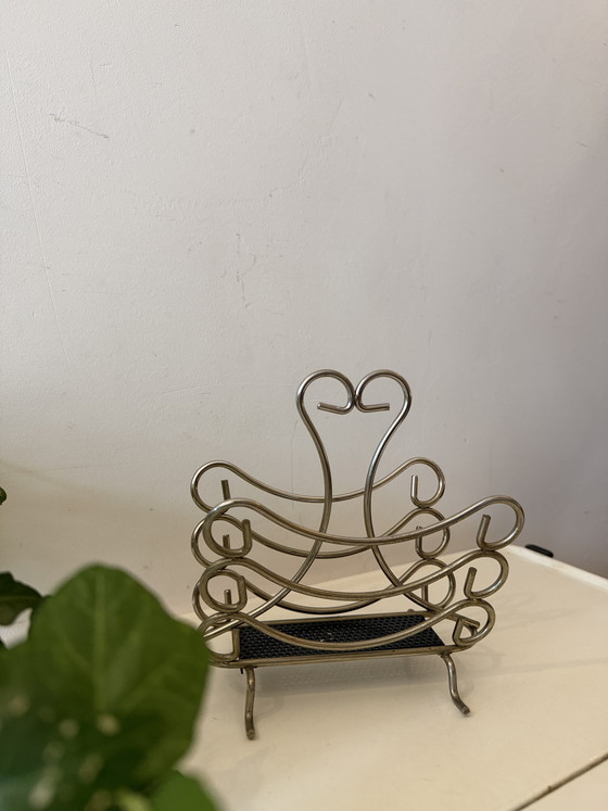 Image 1 of Chrome napkin holder letter holder 1970s