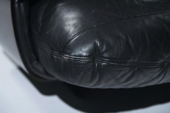 Image 1 of Rara poltrona e pouf Marsala in pelle nera - Michel Ducaroy - Ligne Roset